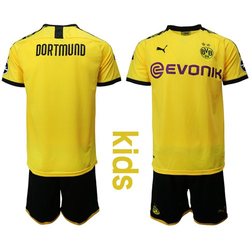 Dortmund Blank Home Kid Soccer Club Jersey