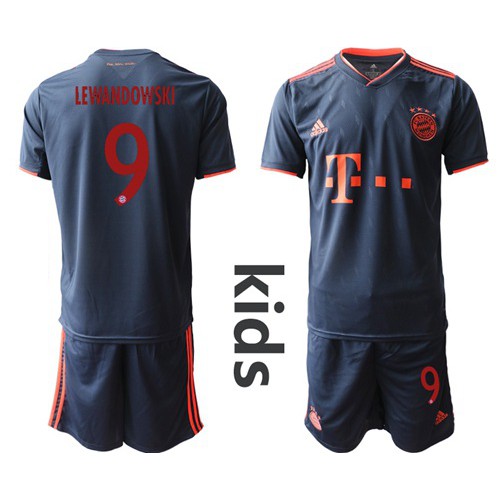 Bayern Munchen #9 Lewandowski Third Kid Soccer Club Jersey
