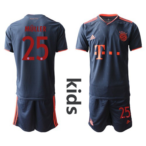 Bayern Munchen #25 Muller Third Kid Soccer Club Jersey