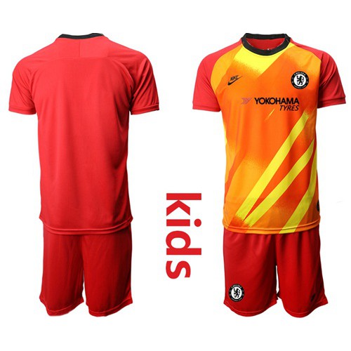 Chelsea Blank Shiny Green Goalkeeper Kid Soccer Club Jersey