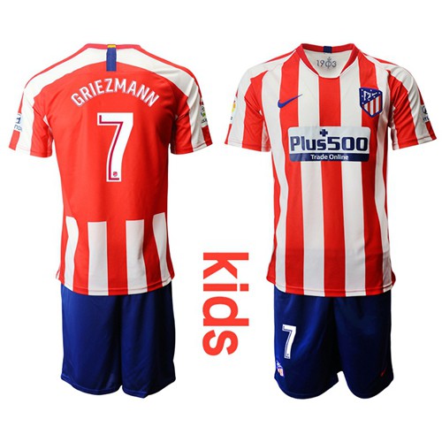 Atletico Madrid #7 Griezmann Home Kid Soccer Club Jersey
