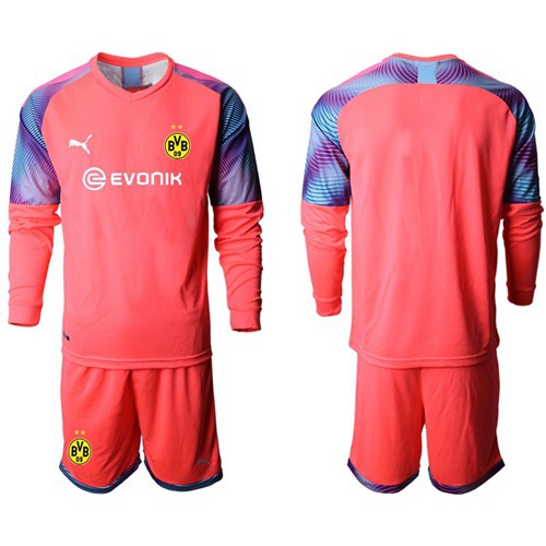 Dortmund Blank Pink Goalkeeper Long Sleeves Soccer Club Jersey