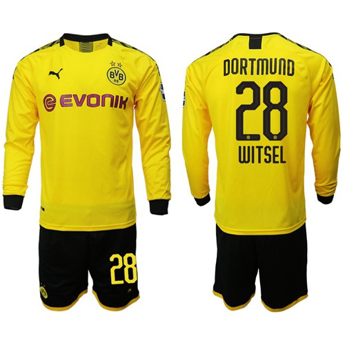 Dortmund #28 Witsel Home Long Sleeves Soccer Club Jersey