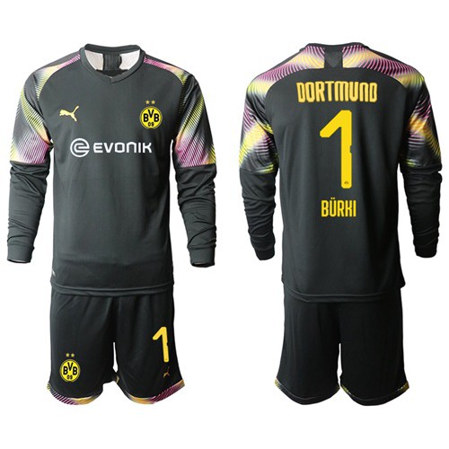 Dortmund No1 Burki Army Green Goalkeeper Long Sleeves Jersey