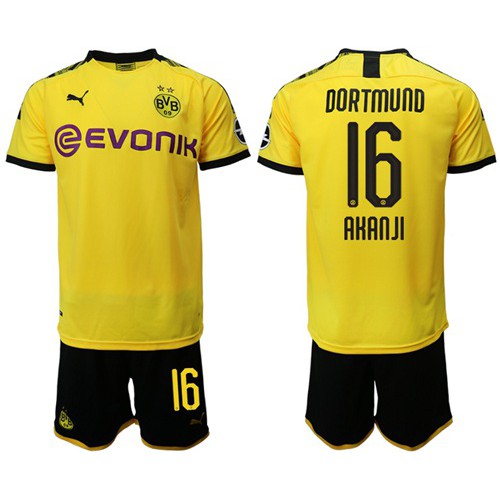 Dortmund #16 Akanji Home Soccer Club Jersey