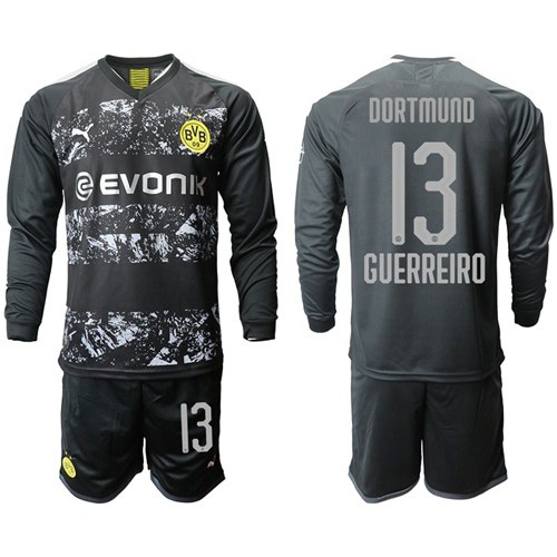 Dortmund #13 Guerreiro Away Long Sleeves Soccer Club Jersey