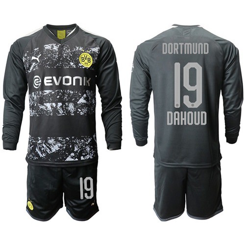 Dortmund #19 Dahoud Away Long Sleeves Soccer Club Jersey