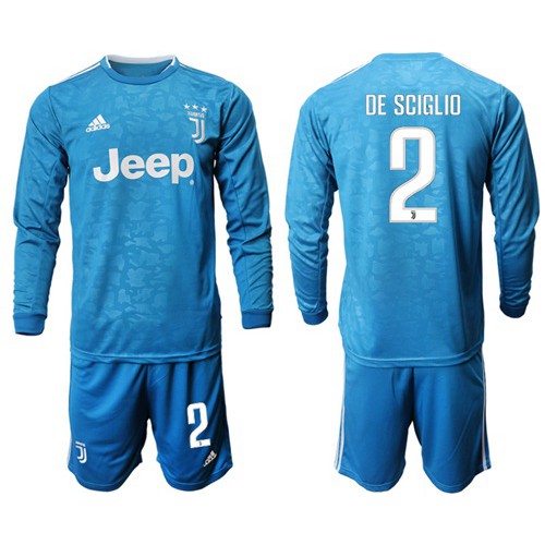Juventus #2 De Sciglio Third Long Sleeves Soccer Club Jersey
