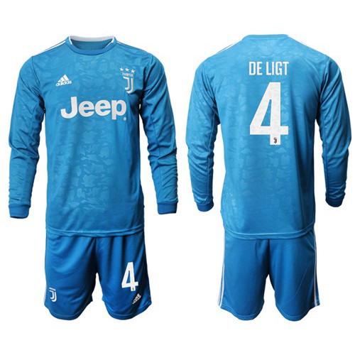 Juventus #4 De Ligt Third Long Sleeves Soccer Club Jersey