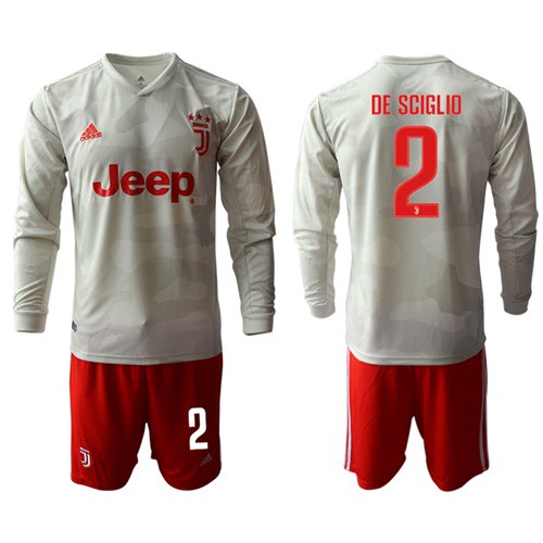 Juventus #2 De Sciglio Away Long Sleeves Soccer Club Jersey
