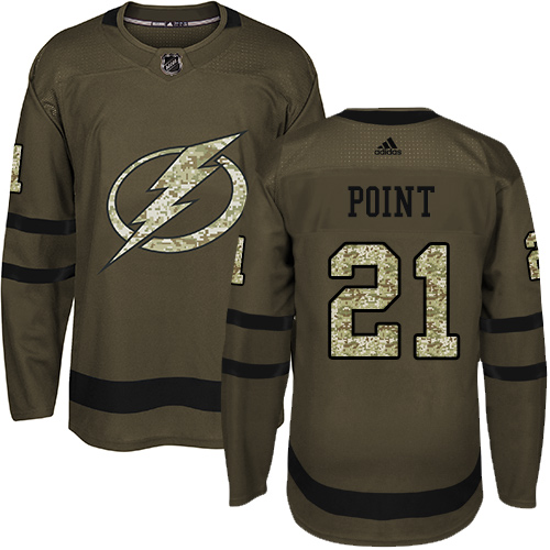 Adidas Tampa Bay Lightning #21 Brayden Point Green Salute to Service Stitched NHL Jersey