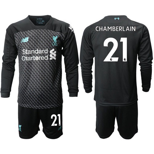 Liverpool #21 Chamberlain Third Long Sleeves Soccer Club Jersey