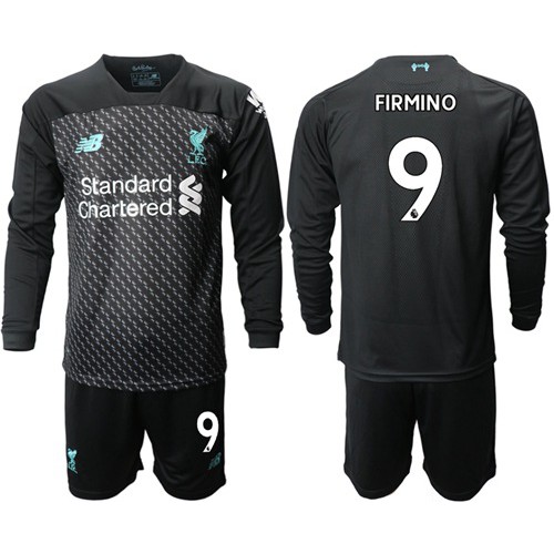 Liverpool #9 Firmino Third Long Sleeves Soccer Club Jersey