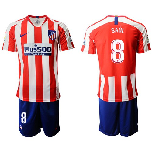 Atletico Madrid #8 Saul Home Soccer Club Jersey