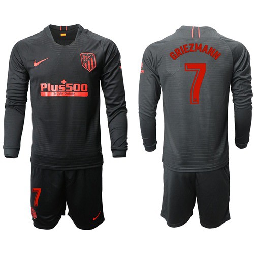 Atletico Madrid #7 Griezmann Away Long Sleeves Soccer Club Jersey
