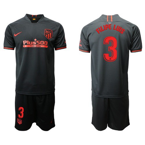 Atletico Madrid #3 Filipe Luis Away Soccer Club Jersey
