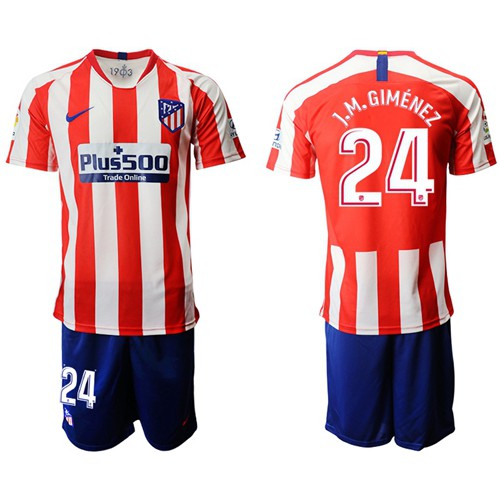 Atletico Madrid #24 J.M.Gimenez Home Soccer Club Jersey