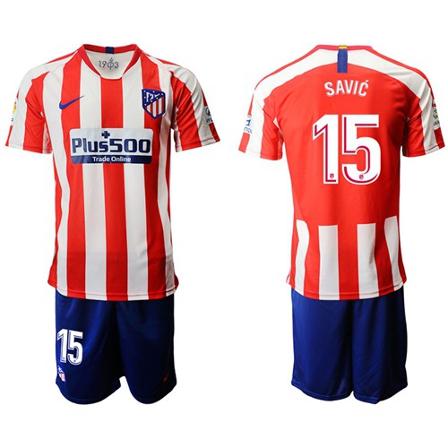 Atletico Madrid #15 Savic Home Soccer Club Jersey