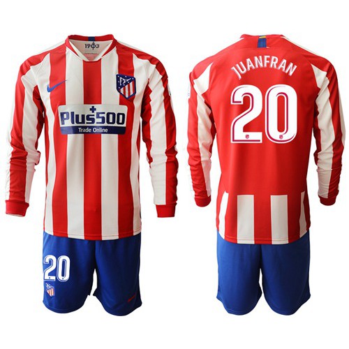 Atletico Madrid #20 Juanfran Home Long Sleeves Soccer Club Jersey