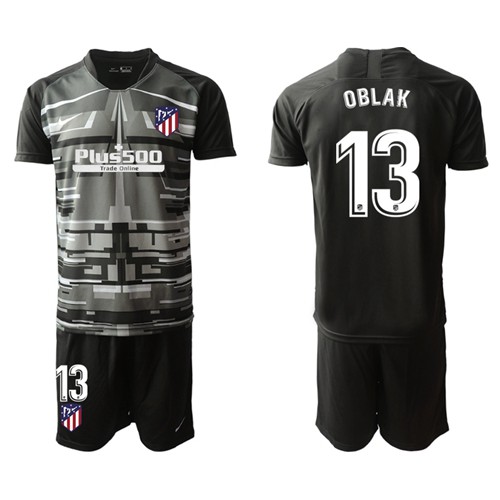 Atletico Madrid #13 Oblak Black Goalkeeper Soccer Club Jersey