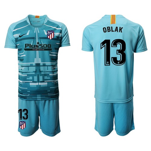 Atletico Madrid #13 Oblak Blue Goalkeeper Soccer Club Jersey