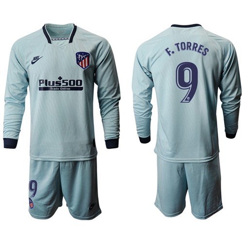 Atletico Madrid #9 F.Torres Third Long Sleeves Soccer Club Jersey