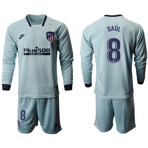 Atletico Madrid #8 Saul Third Long Sleeves Soccer Club Jersey