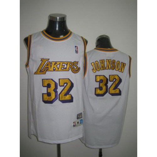 Los Angeles Lekers 32 Johnson white jerseys Cheap