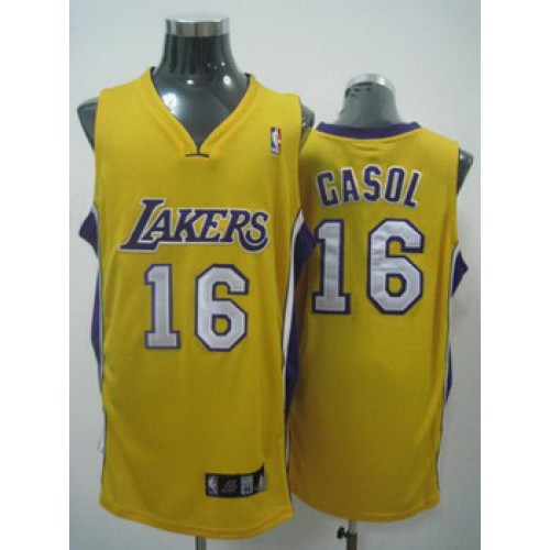Los Angeles Lakes Gasol yellow jerseys Cheap