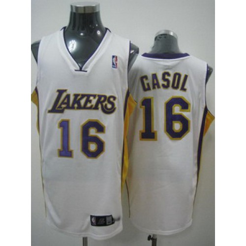 Los Angeles Lakes Gasol white jerseys Cheap