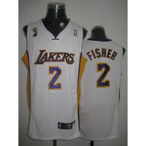 Los Angeles Lakers Fisher white jerseys Cheap