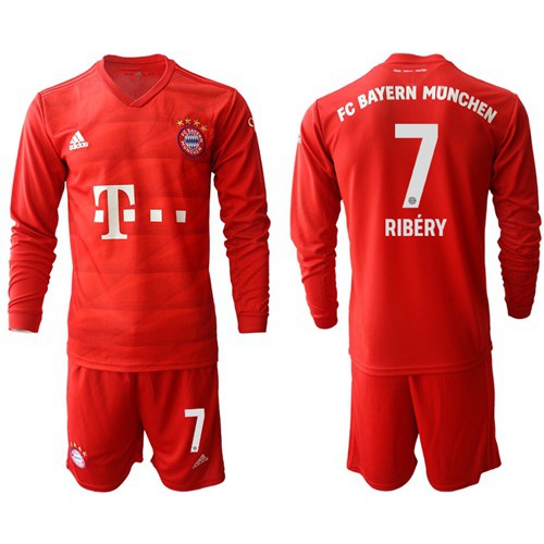 Bayern Munchen #7 Ribery Home Long Sleeves Soccer Club Jersey