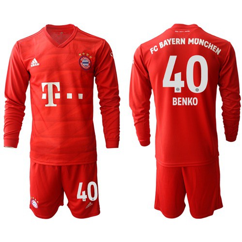 Bayern Munchen #40 Benko Home Long Sleeves Soccer Club Jersey