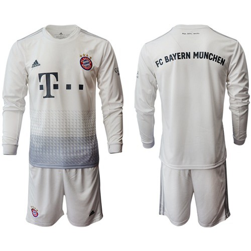 Bayern Munchen Blank Away Long Sleeves Soccer Club Jersey