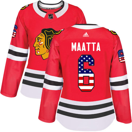 Blackhawks No6 Olli Maatta 2019-20 Authentic Home Red Stitched Jersey