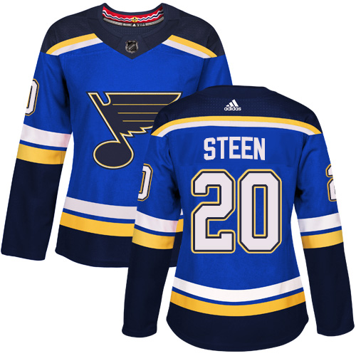 Adidas St. Louis Blues No20 Alexander Steen White Road Authentic Women's Stitched NHL Jersey