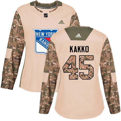 New York Rangers No45 Kappo Kakko Camo 2017 Veterans Day Womens Jersey