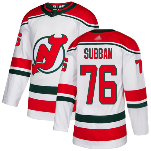 Adidas New Jersey Devils #76 P. K. Subban White Alternate Authentic Stitched Youth NHL Jersey