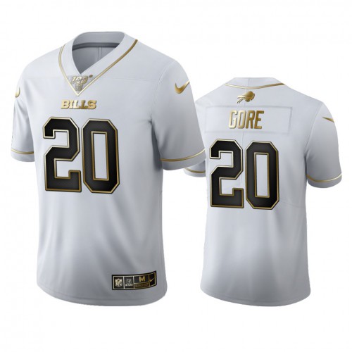 Buffalo Buffalo Bills #20 Frank Gore Men’s Nike White Golden Edition Vapor Limited NFL 100 Jersey