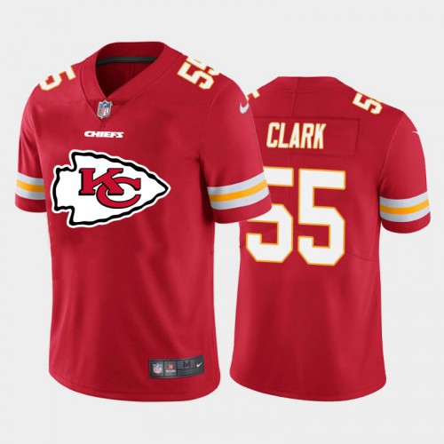 Kansas City Chiefs #55 Frank Clark Red Men’s Nike Big Team Logo Player Vapor Limited NFL Jersey