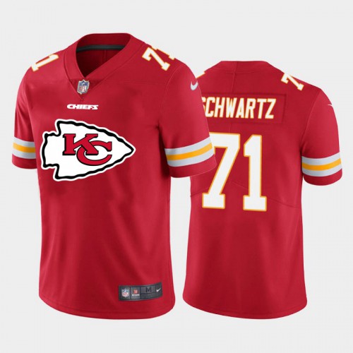 Kansas City Chiefs #71 Mitchell Schwartz Red Men’s Nike Big Team Logo Player Vapor Limited NFL Jersey