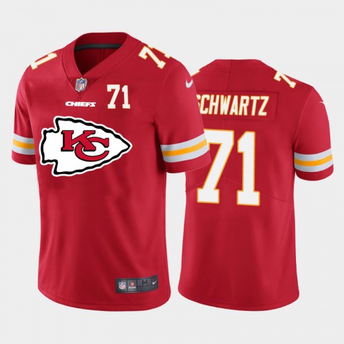 Kansas City Chiefs #71 Mitchell Schwartz Red Men’s Nike Big Team Logo Player Vapor Limited NFL Jersey