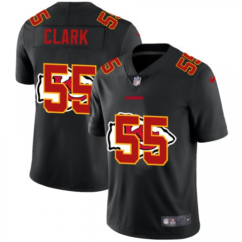Kansas City Chiefs #55 Frank Clark Men’s Nike Team Logo Dual Overlap Limited NFL Jersey Black