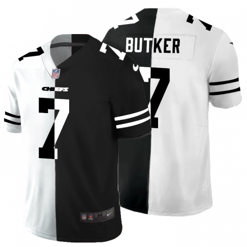 Kansas City Chiefs #7 Harrison Butker Men’s Black V White Peace Split Nike Vapor Untouchable Limited NFL Jersey
