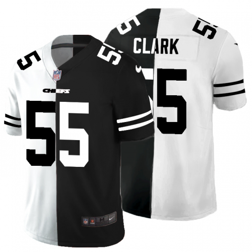 Kansas City Chiefs #55 Frank Clark Men’s Black V White Peace Split Nike Vapor Untouchable Limited NFL Jersey