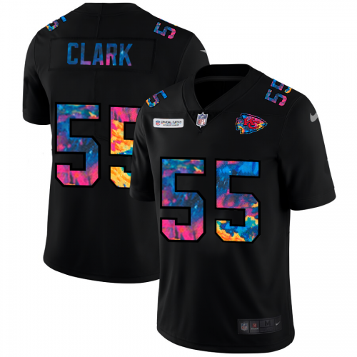 Kansas City Chiefs #55 Frank Clark Men’s Nike Multi-Color Black 2020 NFL Crucial Catch Vapor Untouchable Limited Jersey