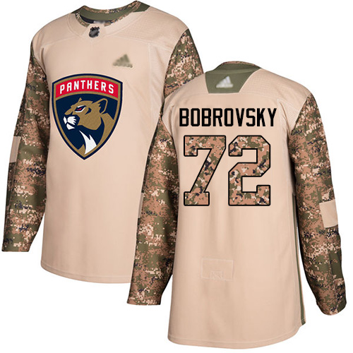 Florida Panthers No72 Sergei Bobrovsky Camo 2017 Veterans Day Womens Jersey