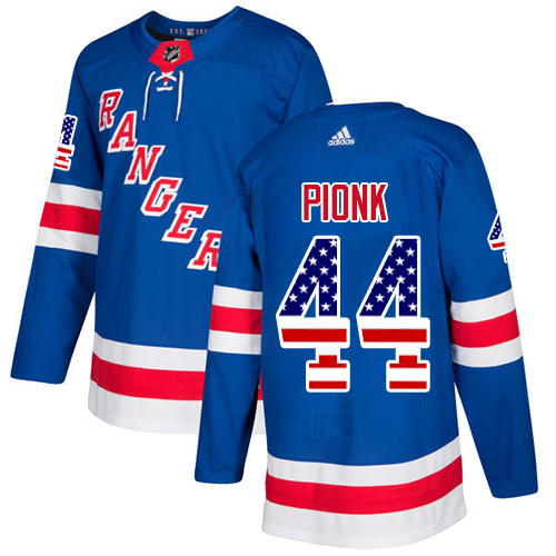 Adidas New York Rangers #44 Neal Pionk Royal Blue Home Authentic USA Flag Stitched NHL Jersey