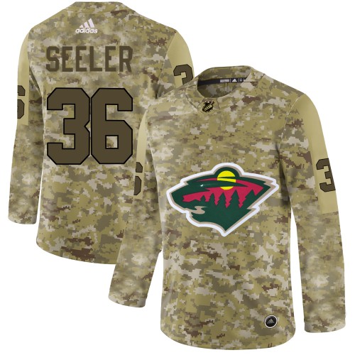 Adidas Minnesota Wild #36 Nick Seeler Camo Authentic Stitched NHL Jersey