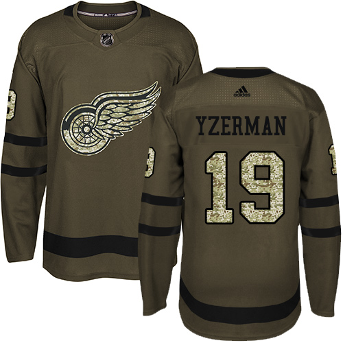 No19 Steve Yzerman Green Salute to Service Womens Jersey